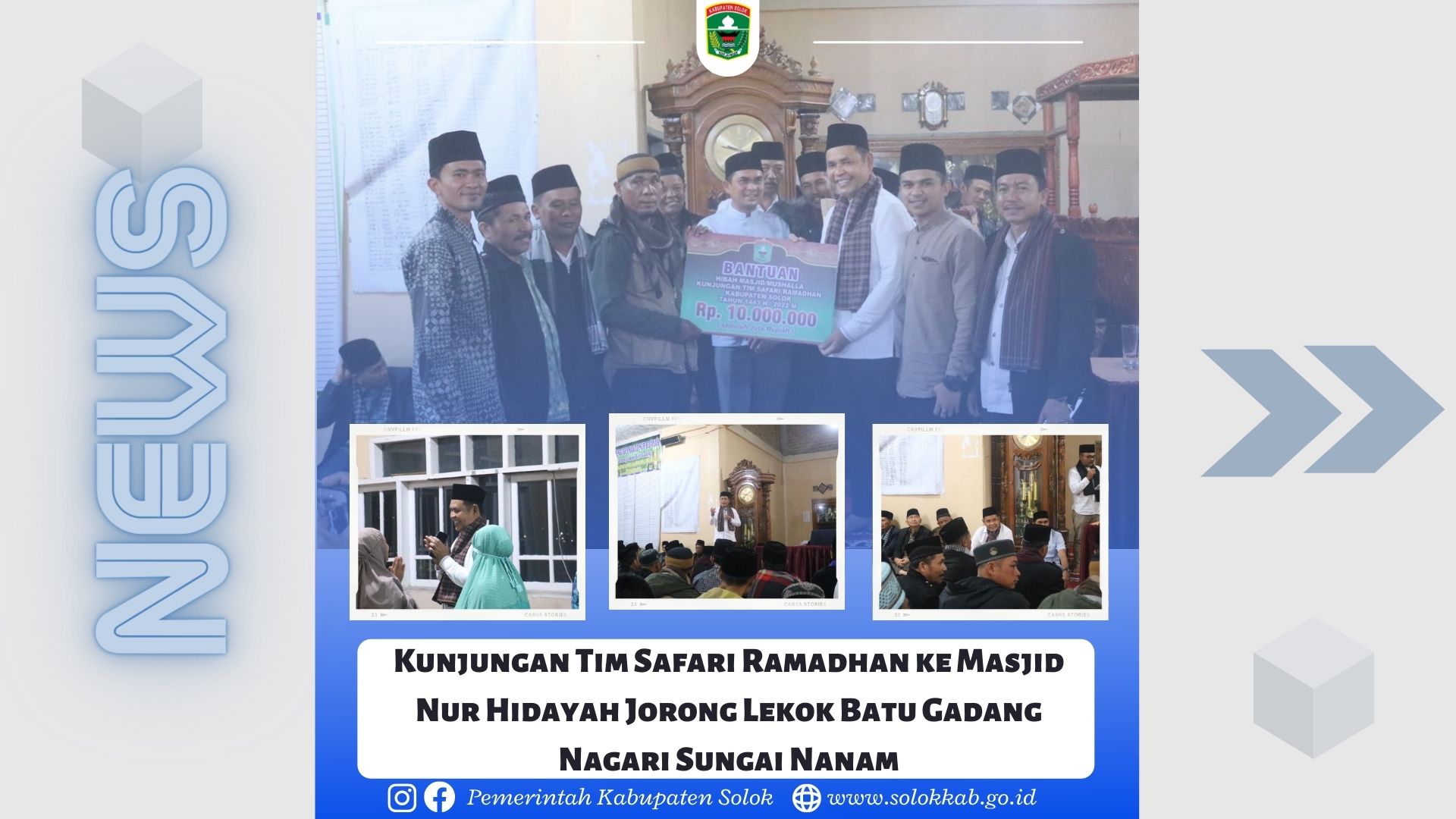 Kunjungan Tim Safari Ramadhan ke Masjid Nur Hidayah Jorong Lekok Batu Gadang Nagari Sungai Nanam