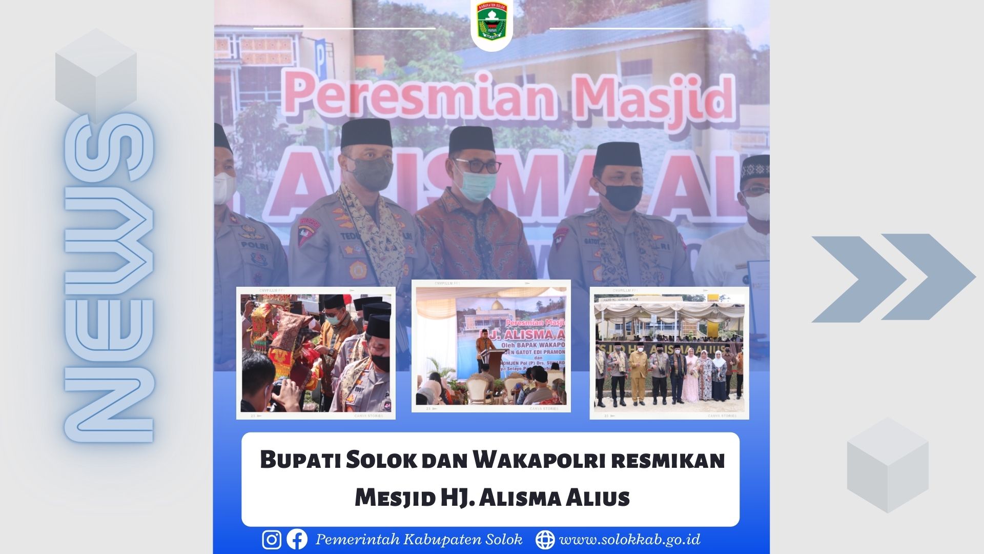 Bupati Solok dan Wakapolri resmikan Mesjid HJ. Alisma Alius