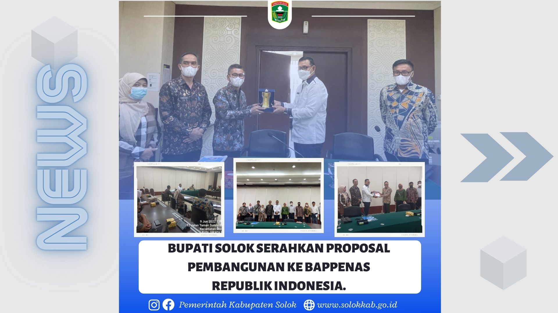 BUPATI SOLOK SERAHKAN PROPOSAL PEMBANGUNAN KE BAPERNAS REPUBLIK INDONESIA.