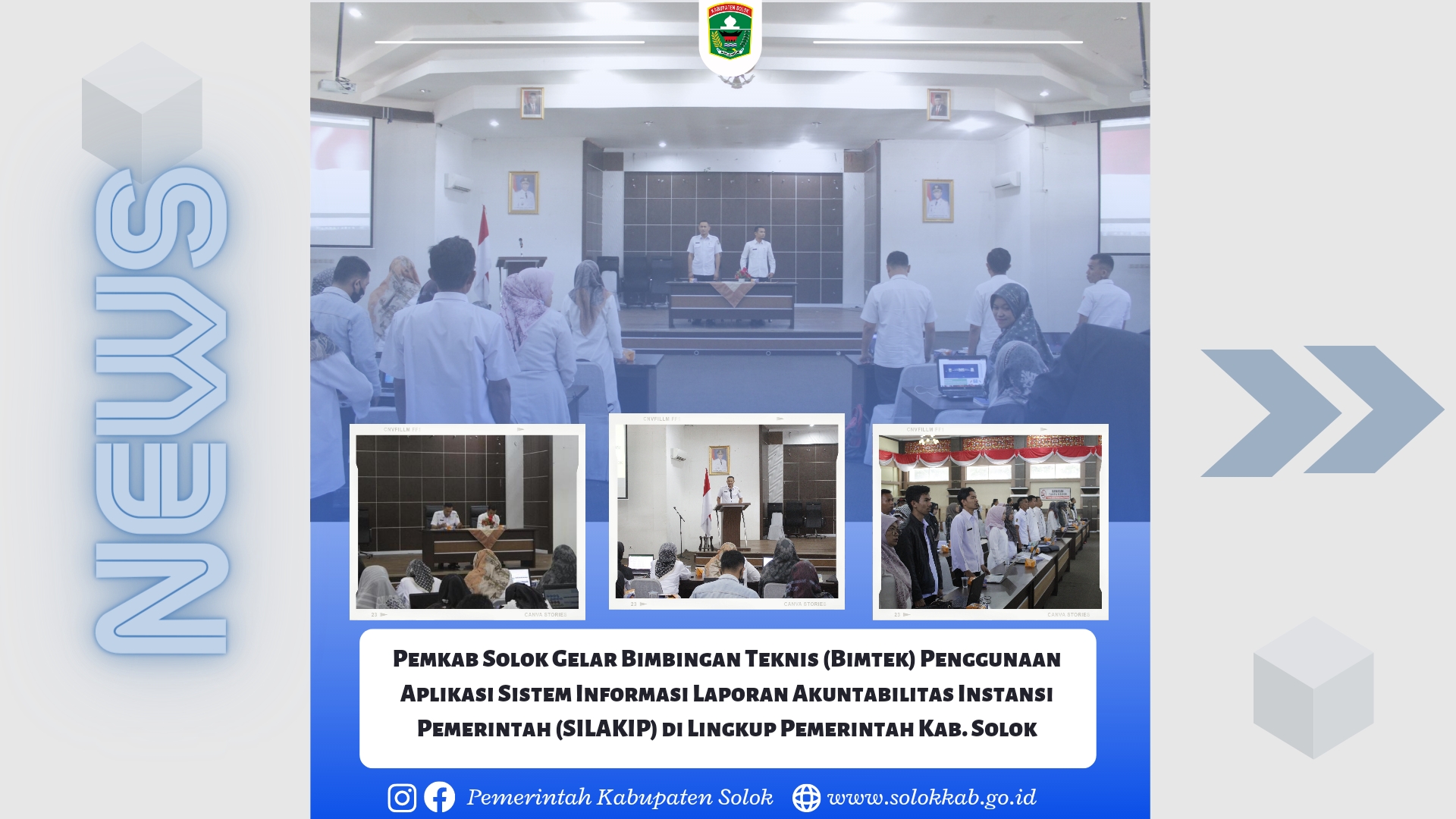 Pemkab Solok Gelar Bimbingan Teknis (Bimtek) Penggunaan Aplikasi Sistem Informasi Laporan Akuntabilitas Instansi Pemerintah (SILAKIP) di Lingkup Pemerintah Kab. Solok
