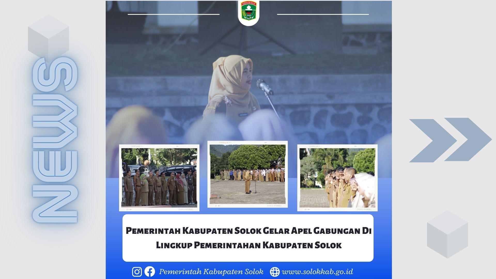 Pemerintah Kabupaten Solok Gelar Apel Gabungan Di Lingkup Pemerintahan Kabupaten Solok