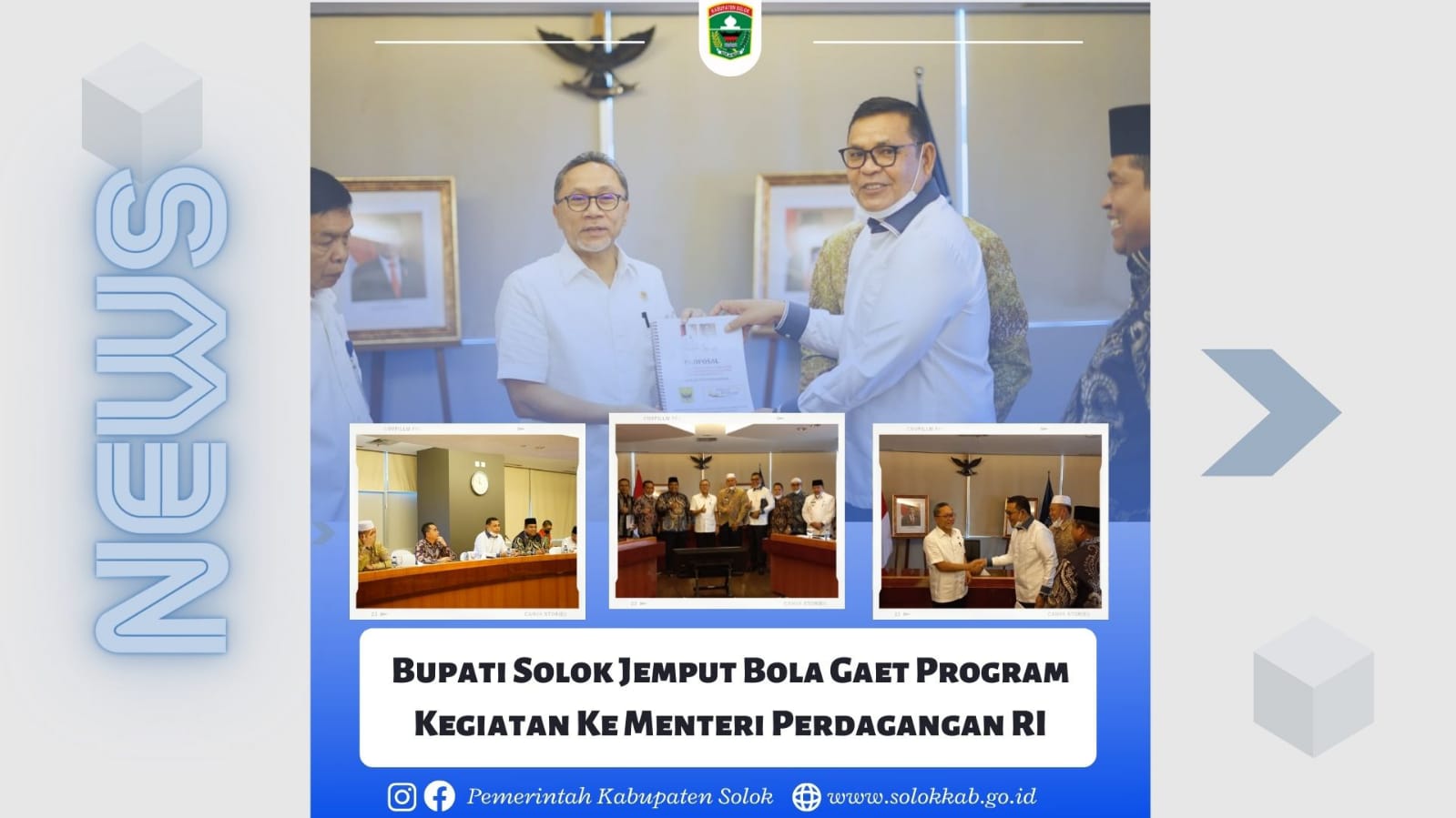 Bupati Solok Jemput Bola Gaet Program Kegiatan Ke Kementerian Perdagangan Ri