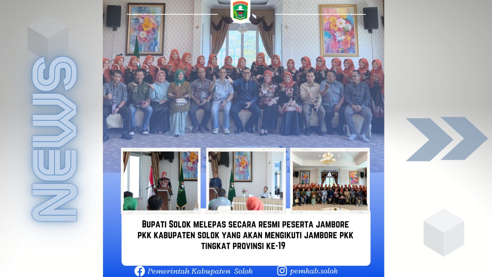 Bupati Solok Melepas Secara Resmi Peserta Jambore PKK Kabupaten Solok Yang Akan Mengikuti Jambore PKK Tingkat Provinsi ke 19 di  Kabupaten Agam