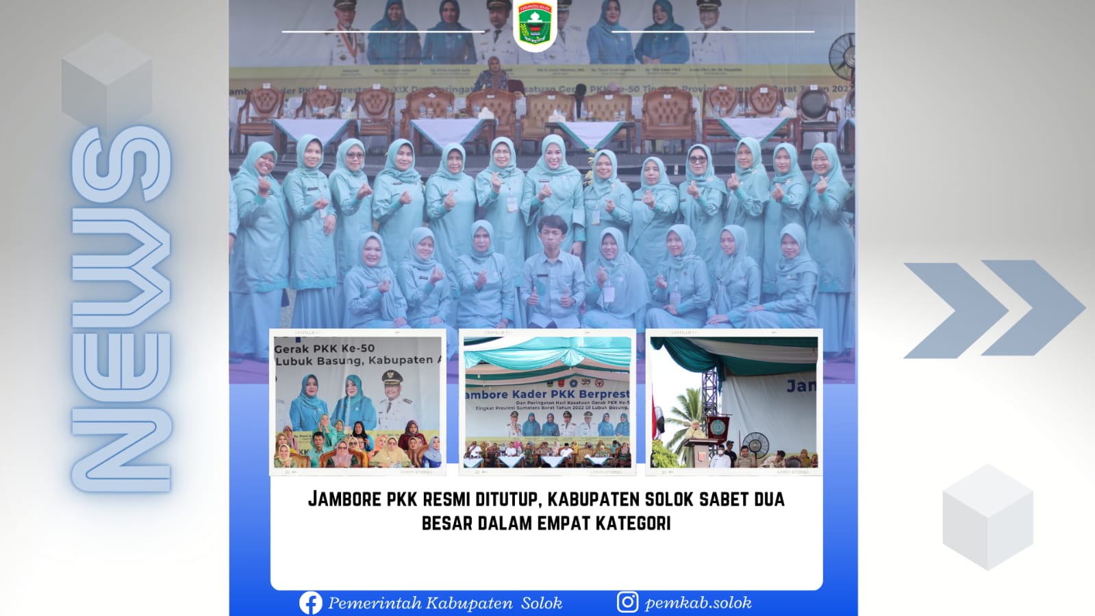 Jambore PKK Resmi Ditutup, Kabupaten Solok Sabet Dua Besar Dalam Empat Kategori Lomba