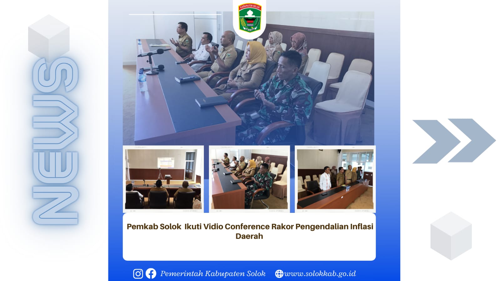 Pemkab Solok Ikuti Video Conference Rakor Pengendalian Inflasi Daerah