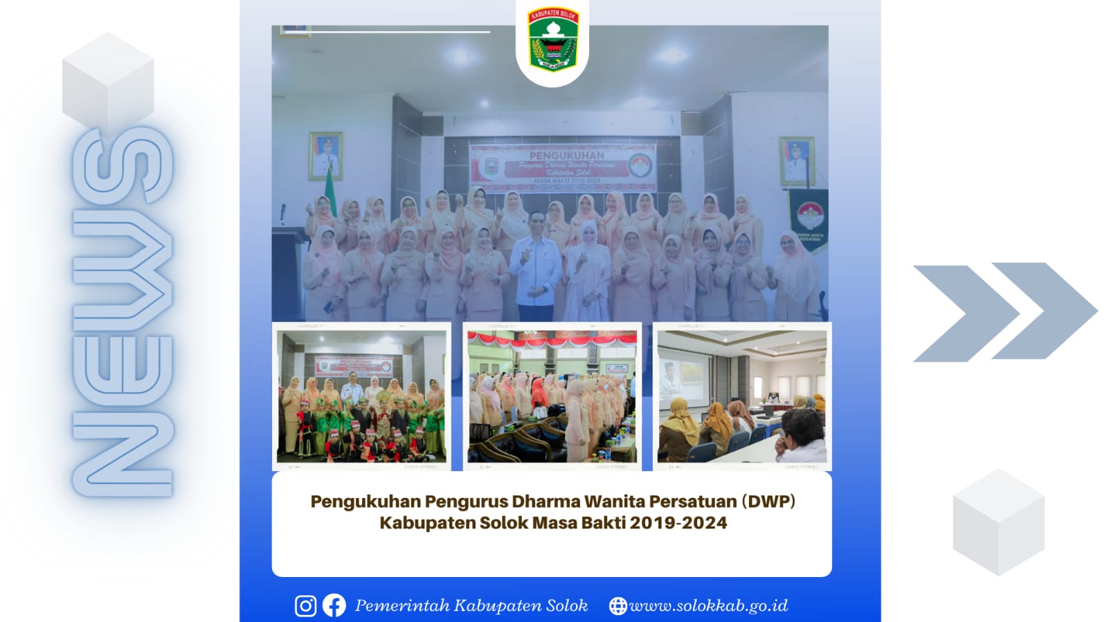 Pengukuhan Pengurus Dharma Wanita Persatuan (DWP) Kabupaten Solok Masa Bhakti 2019-2024