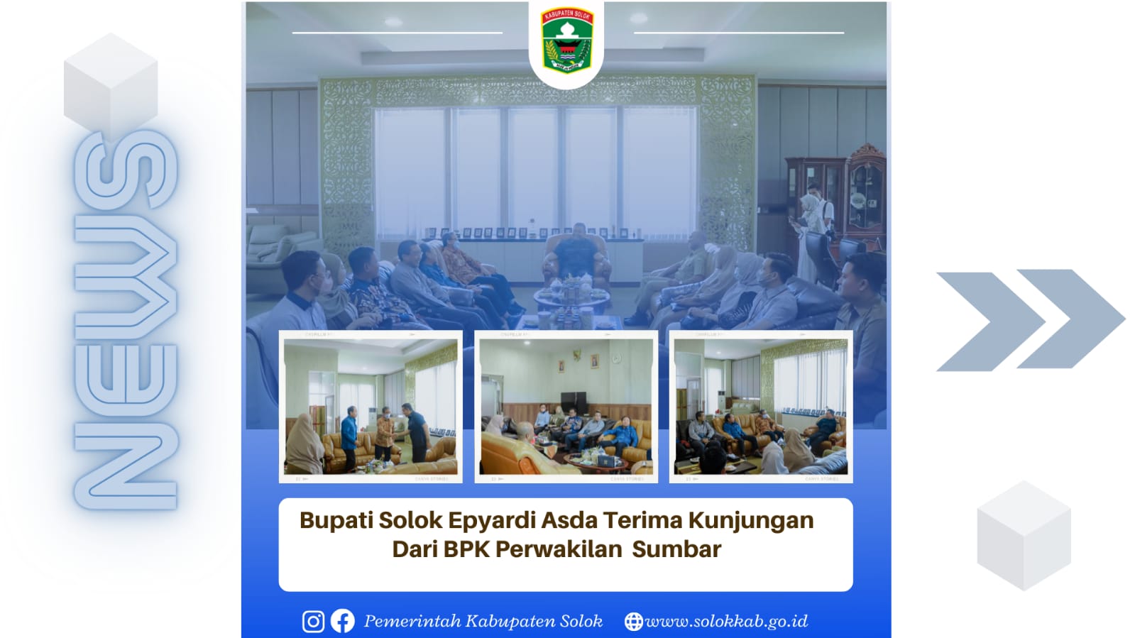 Bupati Solok Epyardi Asda Terima Kunjungan BPK Perwakilan Sumbar