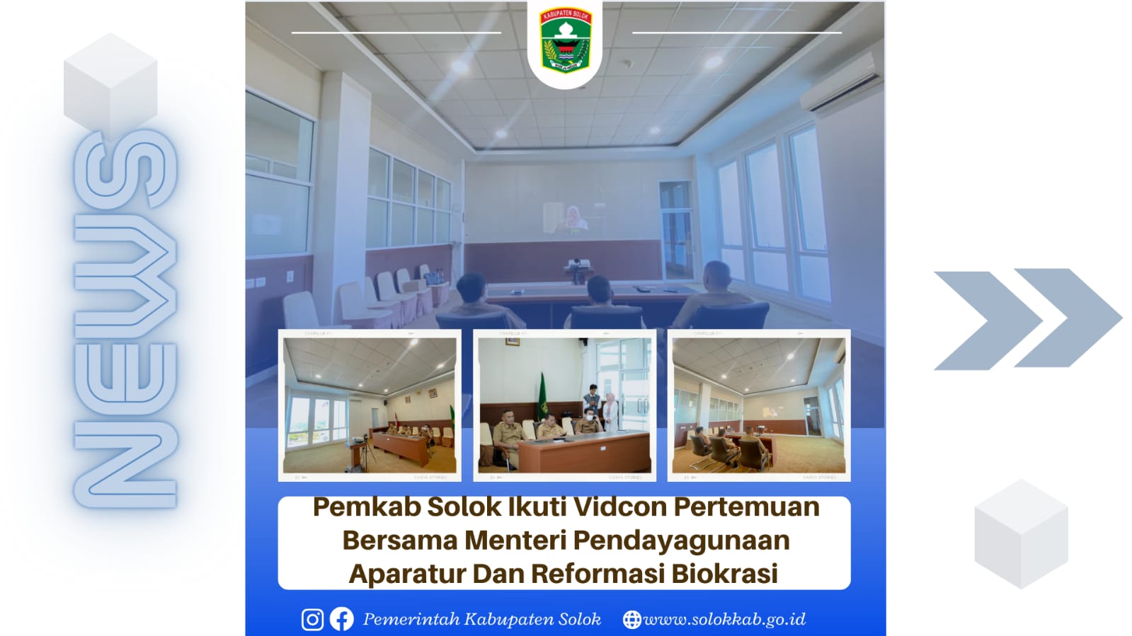 Pemkab Solok Ikuti Vidcon Pertemuan Bersama Menteri Pendayagunaan Aparatur dan Reformasi Birokrasi. 