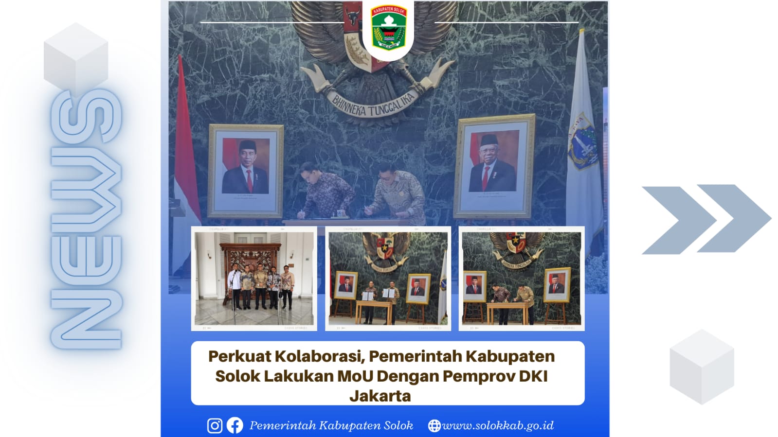 Perkuat Kolaborasi, Pemerintah Kabupaten Solok Lakukan MoU Dengan Pemprov DKI Jakarta