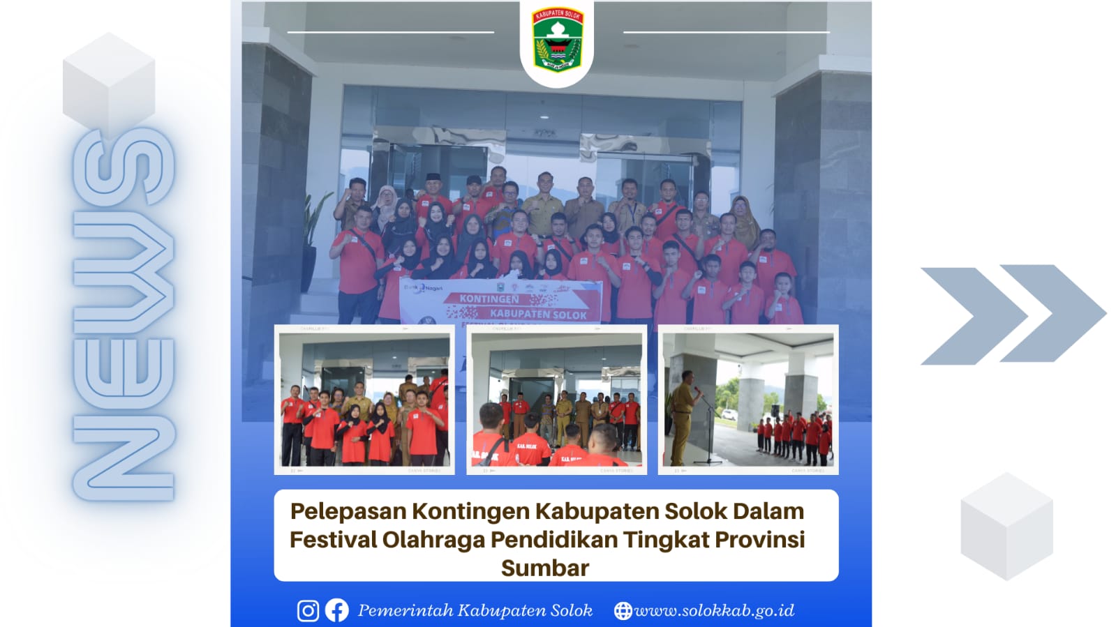 Pelepasan Kontingen Kabupaten Solok dalam Festival Olahraga Pendidikan Tingkat Provinsi Sumbar