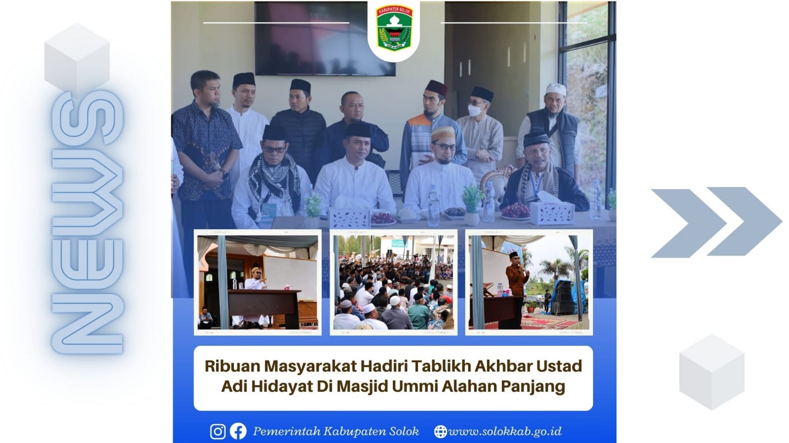 Ribuan Masyarakat hadiri Tablikh akbar safari Dakwah Ustad Hadi hidayat, Di Majid Ummi Alahan Panjang.