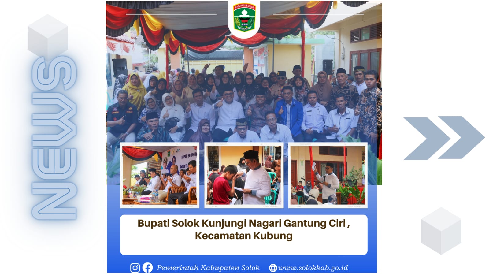 Bupati Solok Kunjungi Nagari Gantung Ciri, Kecamatan Kubung. 
