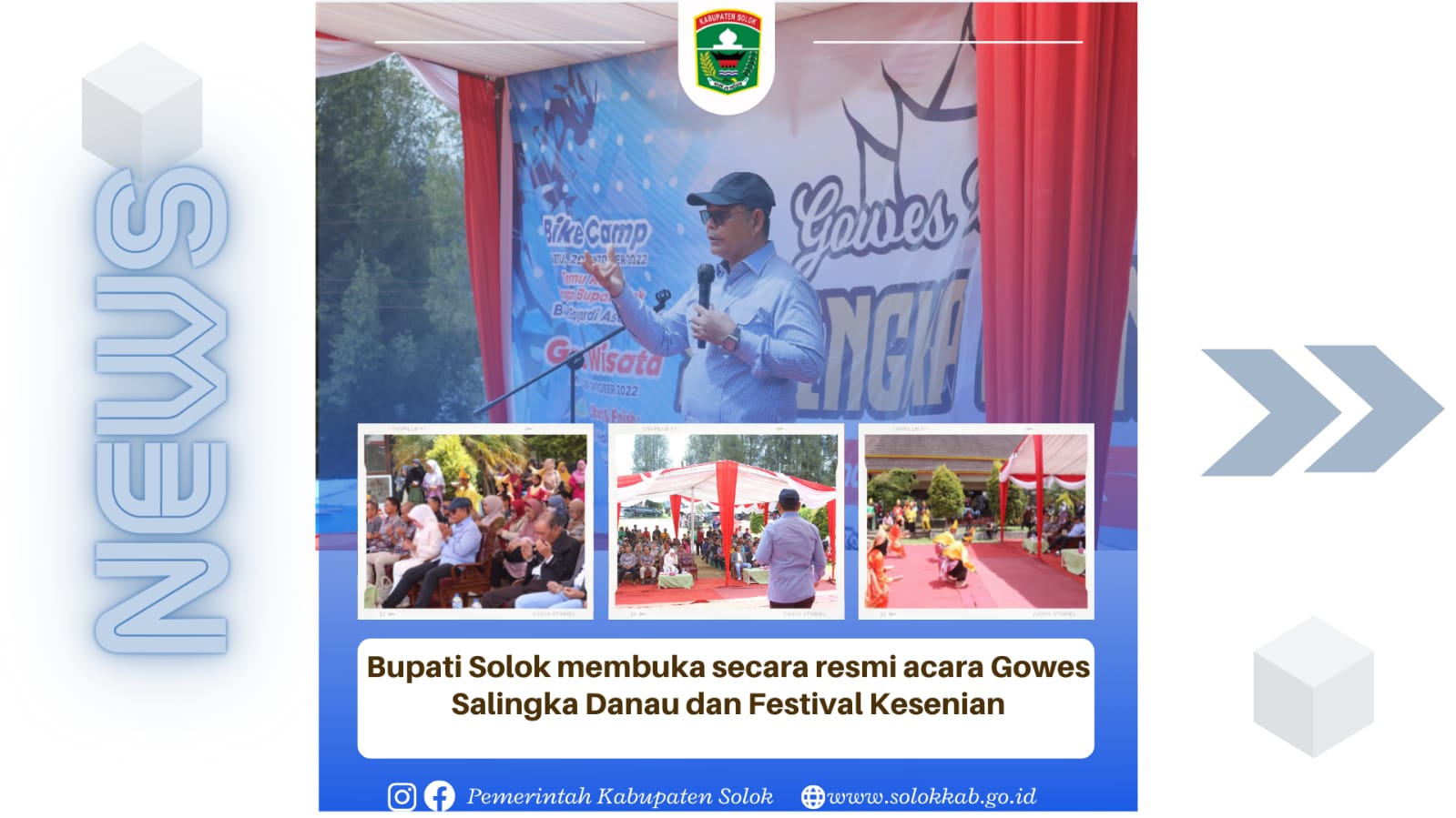 Bupati Solok Membuka Secara Resmi Acara Gowes Salingka Danau Dan Festival Kesenian.