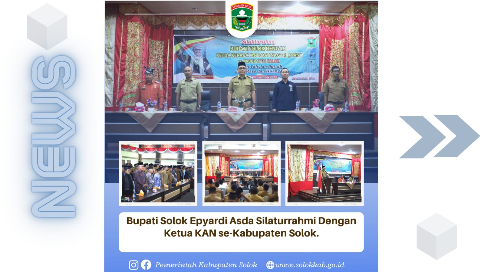 Bupati Solok Epyardi Asda Silaturrahmi  Dengan Ketua KAN se Kabupaten Solok. 