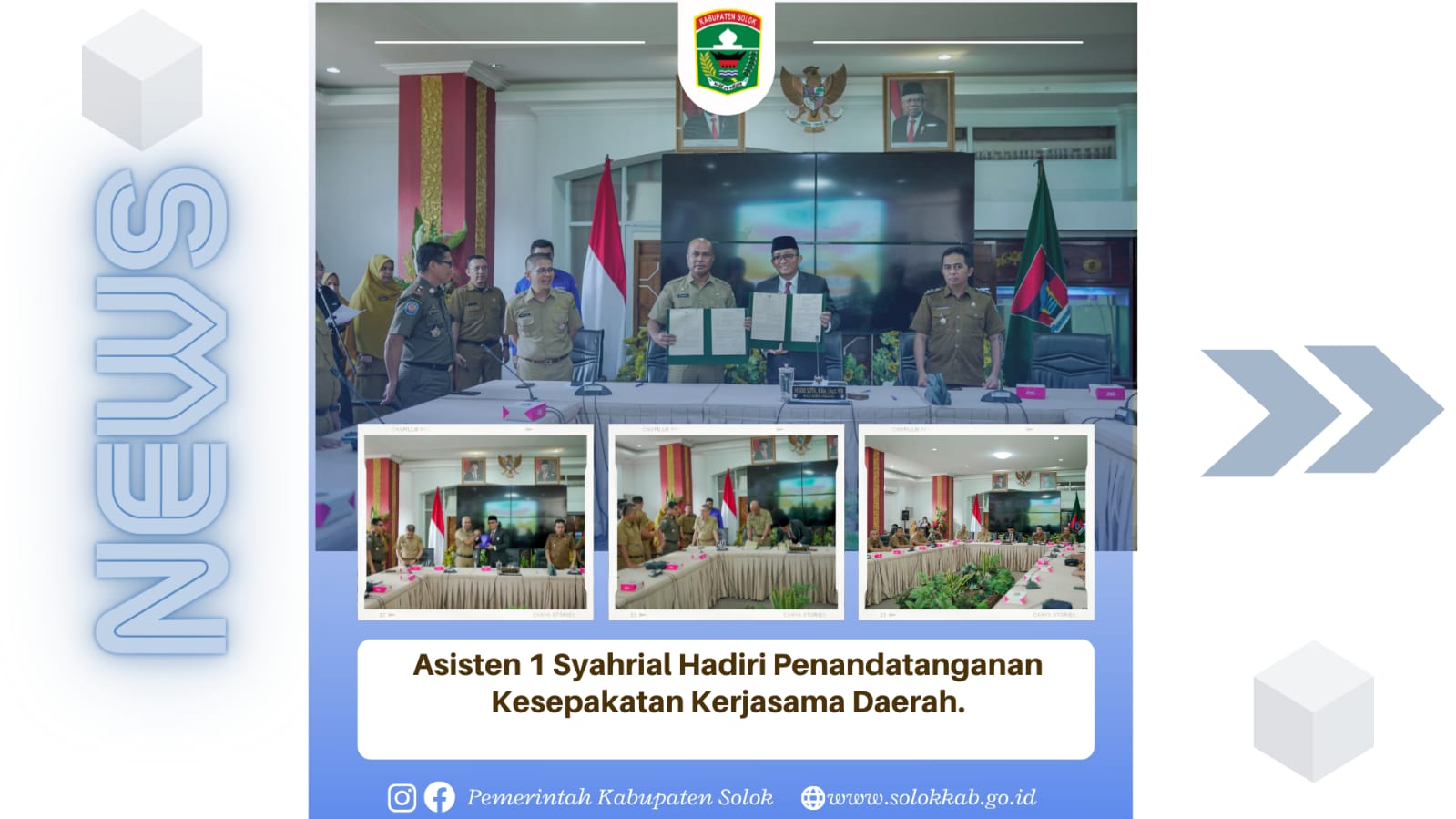 Asisten I Syahrial  Hadiri Penandatanganan Kesepakatan Kerjasama Daerah