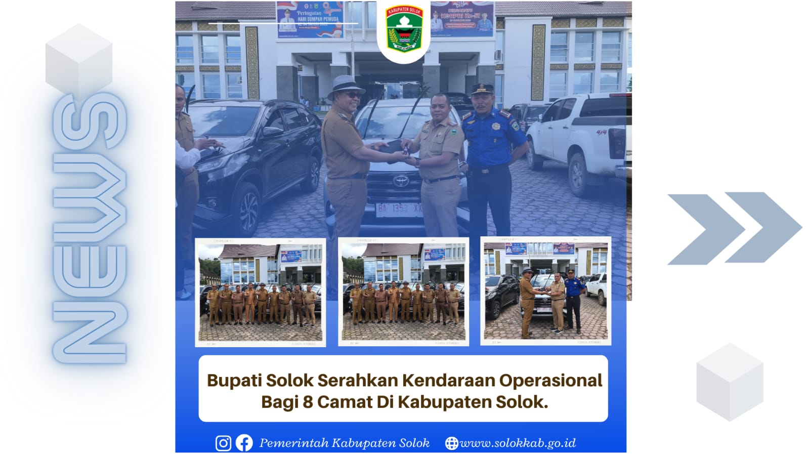 Bupati Solok Serahkan Kendaraan Operasional Bagi 8 Camat di Kabupaten Solok