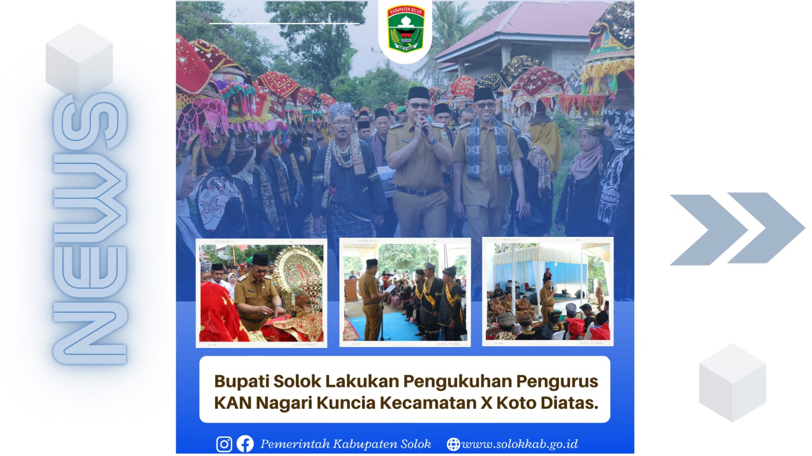 Bupati Solok Lakukan Pengukuhan Pengurus KAN  Tahun 2022 Nagari Kuncia Kecamatan X Diatas 
