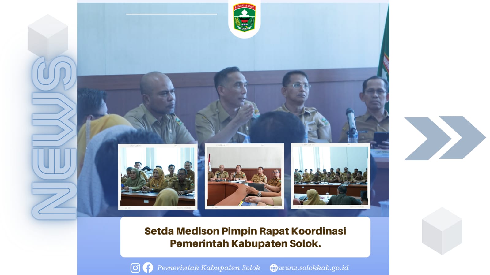 Setda Medison Pimpin Rapat Rapat Koordinasi Pemerintah Kabupaten Solok Tahun 2023. 
