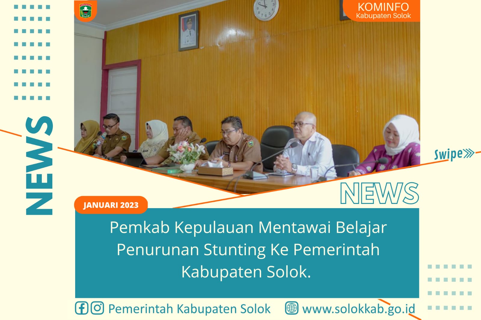 Pemkab Kepulauan Mentawai Belajar Penurunan Stunting Ke Pemerintah Kabupaten Solok