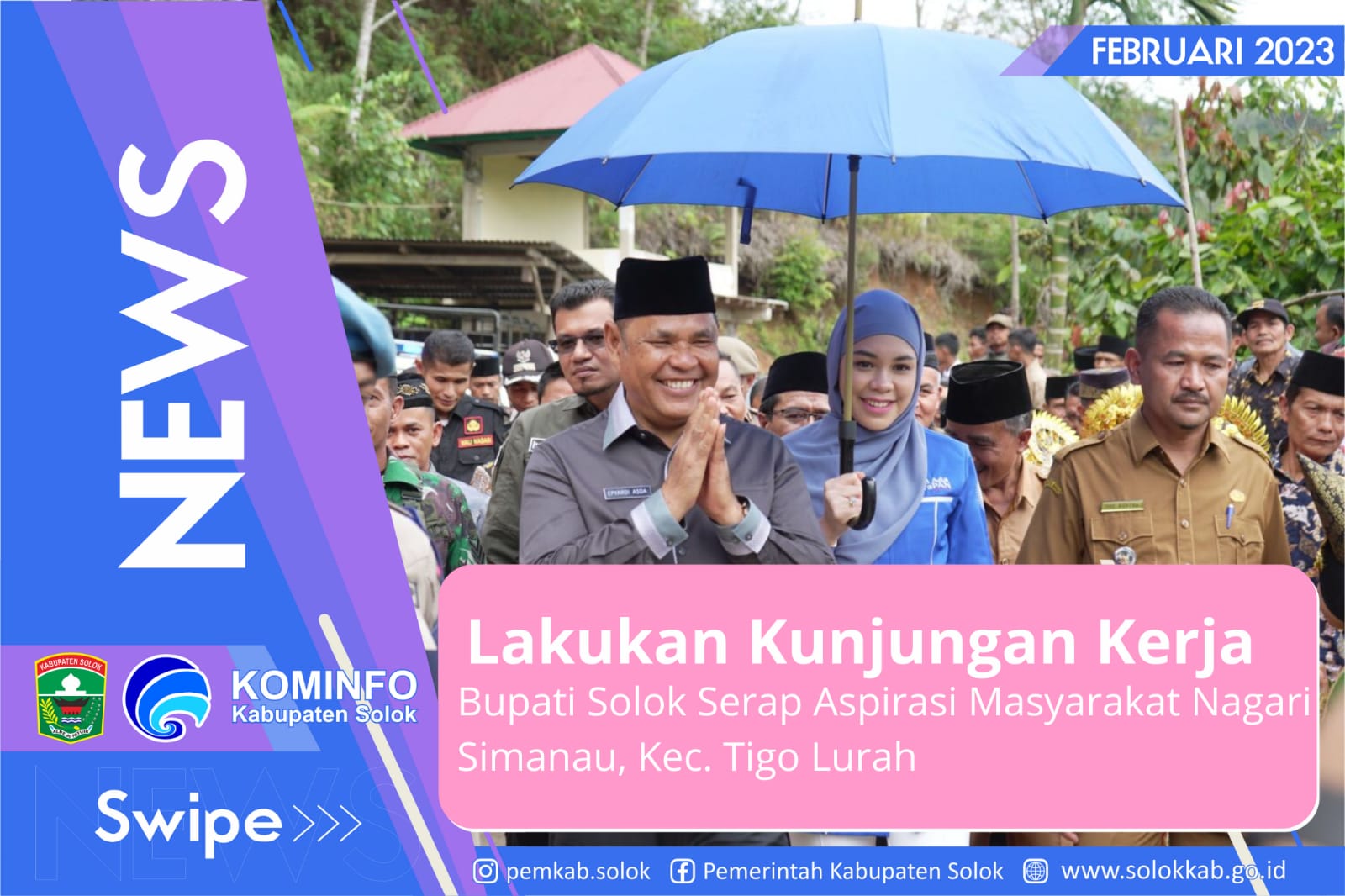 Lakukan Kunjungan Kerja, Bupati Solok Serap Aspirasi Masyarakat Nagari Simanau, Kecamatan Tigo Lurah 
