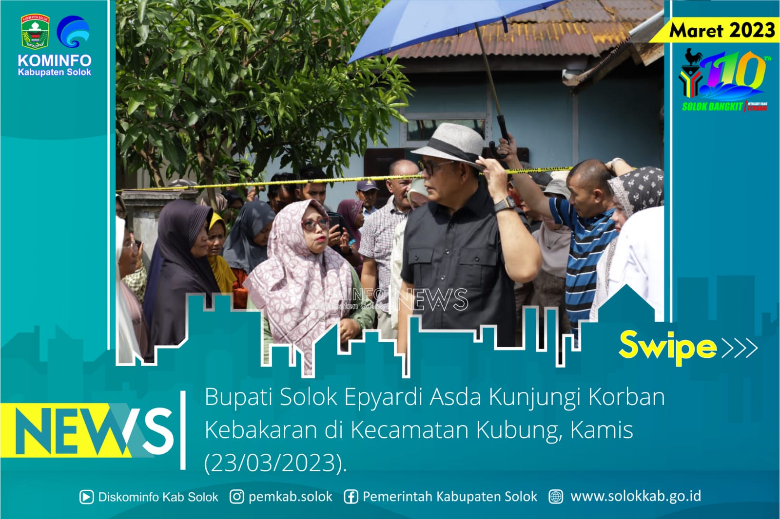 Bupati Epyardi Asda Kunjungi Korban Kebakaran di Kecamatan Kubung