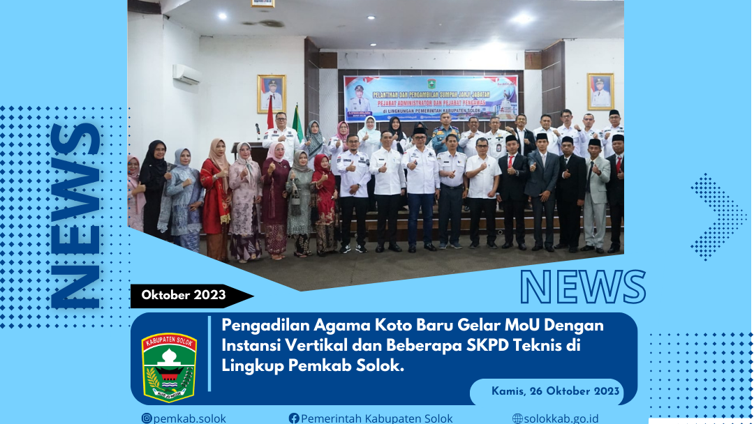 Pengadilan Agama Koto Baru Gelar MoU Dengan Instansi Vertikal dan Beberapa SKPD Teknis di Lingkup Pemkab Solok