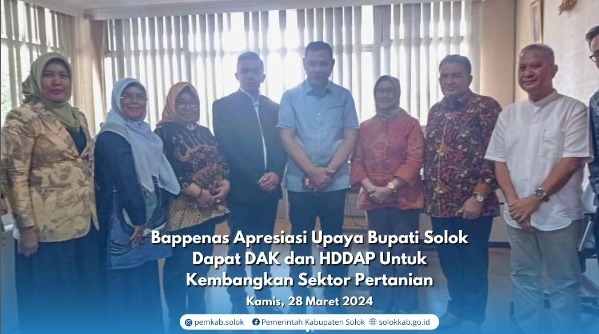Bappenas Apresiasi Upaya Bupati Solok Dapat DAK dan HDDAP untuk Kembangkan Sektor Pertanian