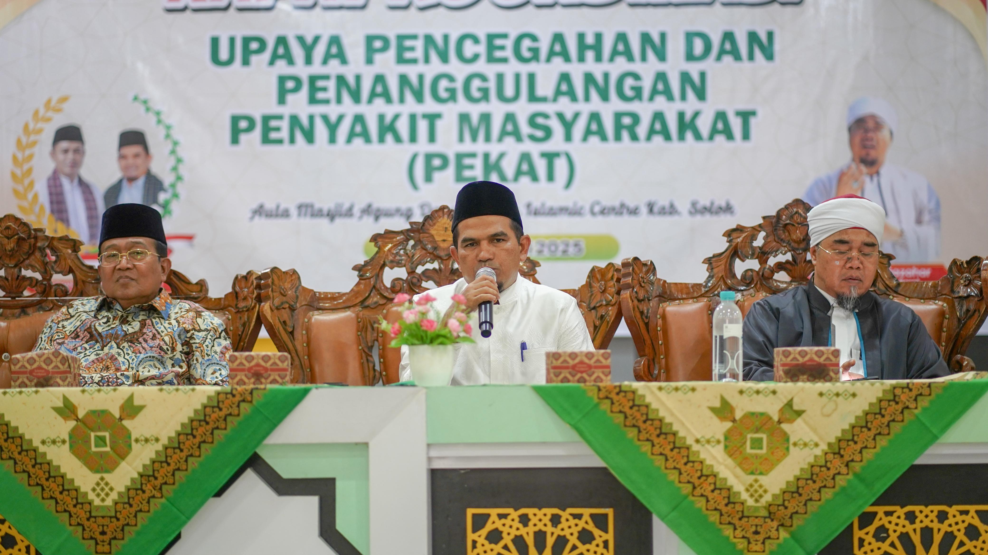 Pemkab Solok yang Diwakili Wakil Bupati Solok Gelar Rakor Pencegahan dan Penanggulangan Penyakit Masyarakat  Bersama Ketua MUI Sumbar dan Seluruh OPD