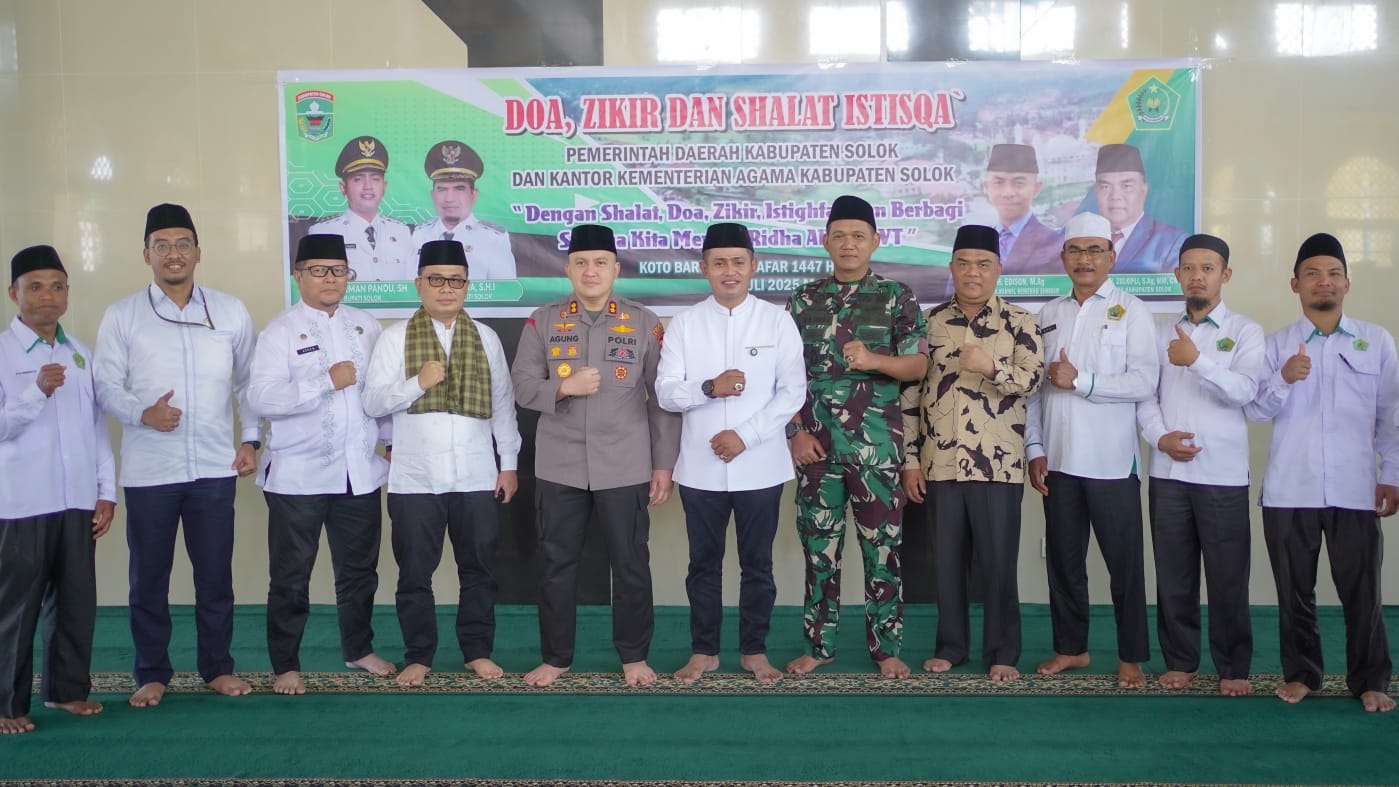 Pemerintah Kabupaten Solok Bersama Kemenag Gelar Sholat Istisqa\', Memohon Turunnya Hujan