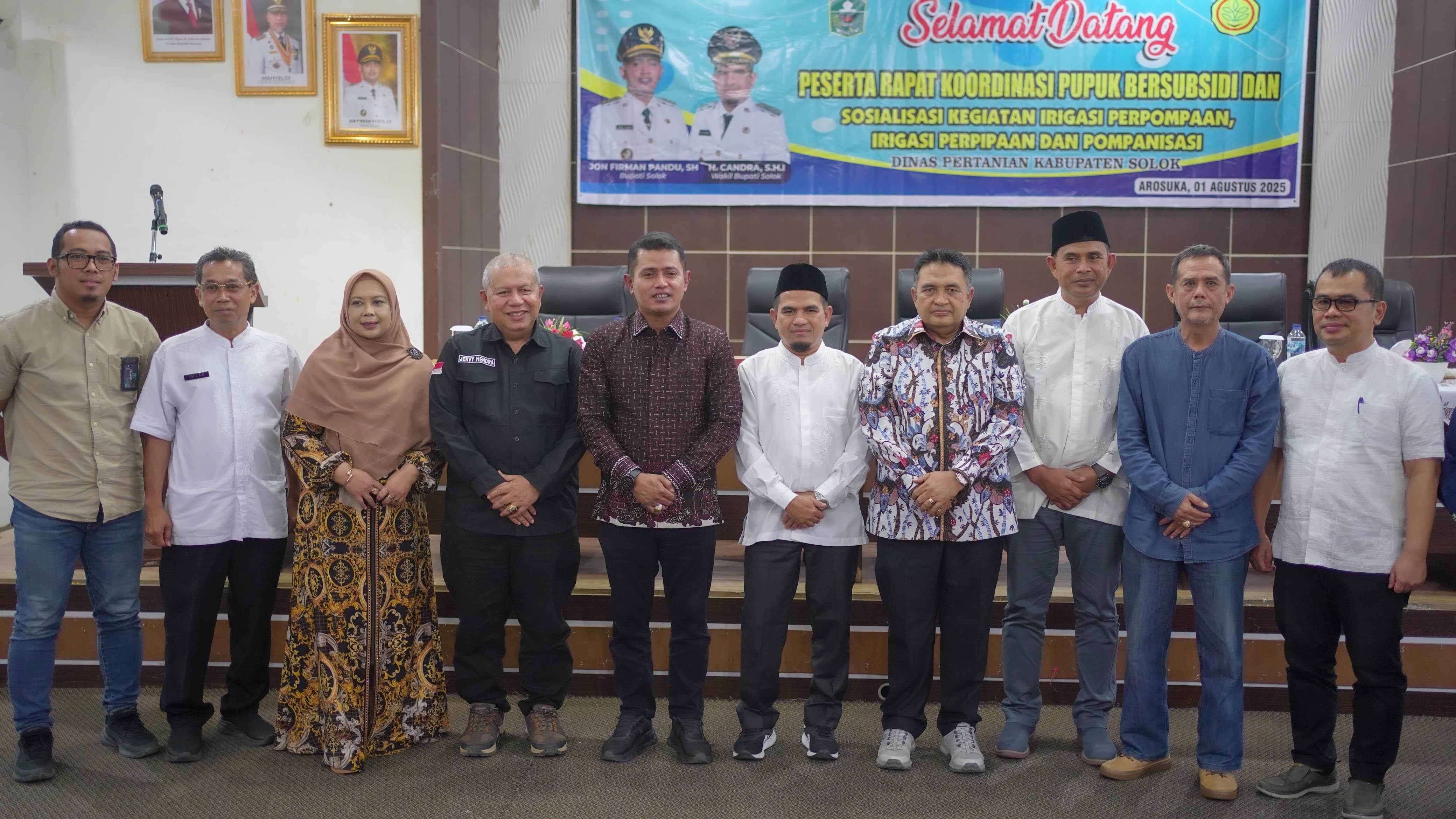 Bupati Solok Buka Rapat Koordinasi Pupuk Bersubsidi dan Sosialisasi Kegiatan Irigasi Perpompaan