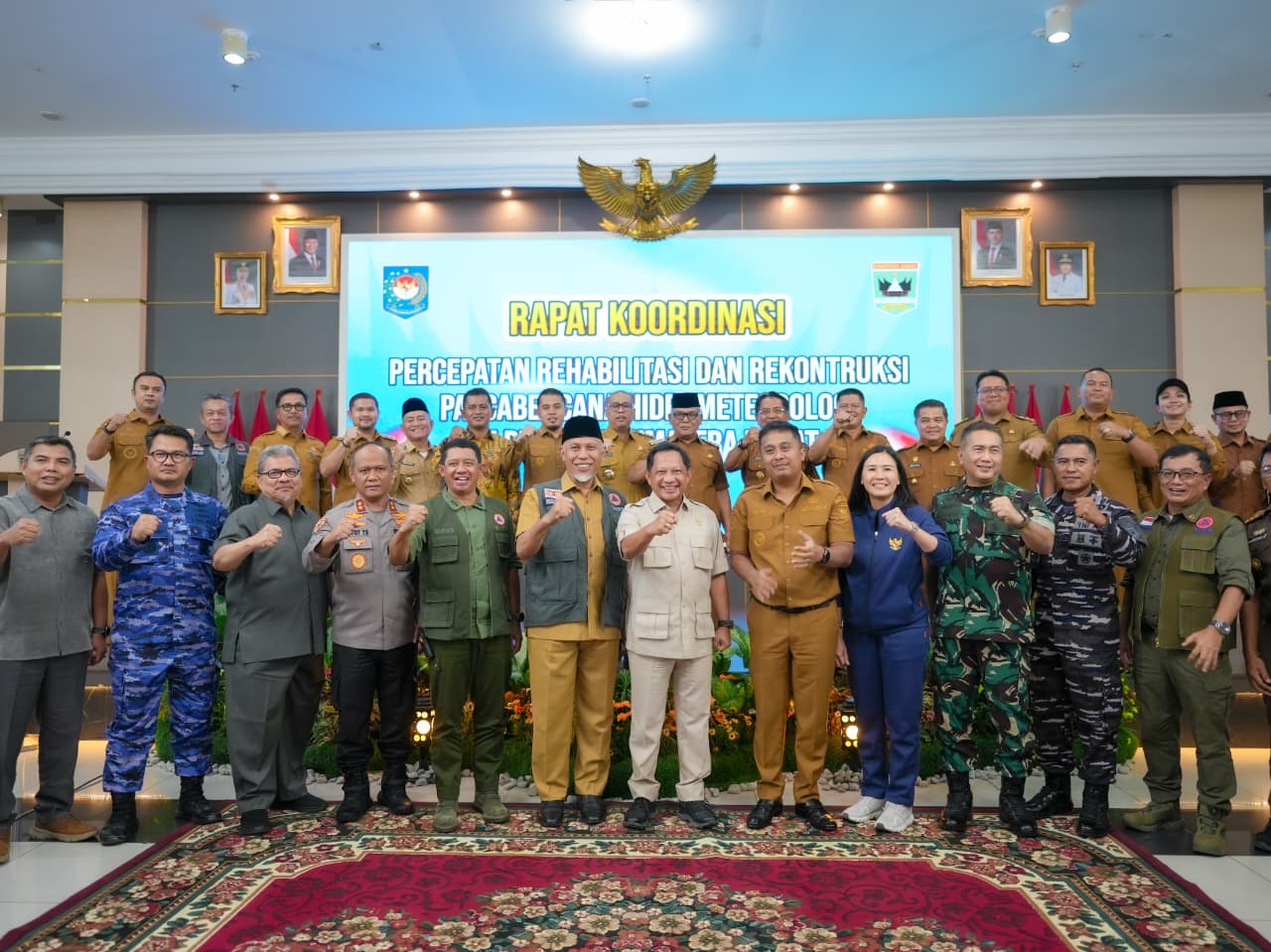 Bupati Solok Hadiri Rakor Percepatan Rehabilitasi dan Rekonstruksi Pascabencana Hidrometeorologi di Sumatera Barat