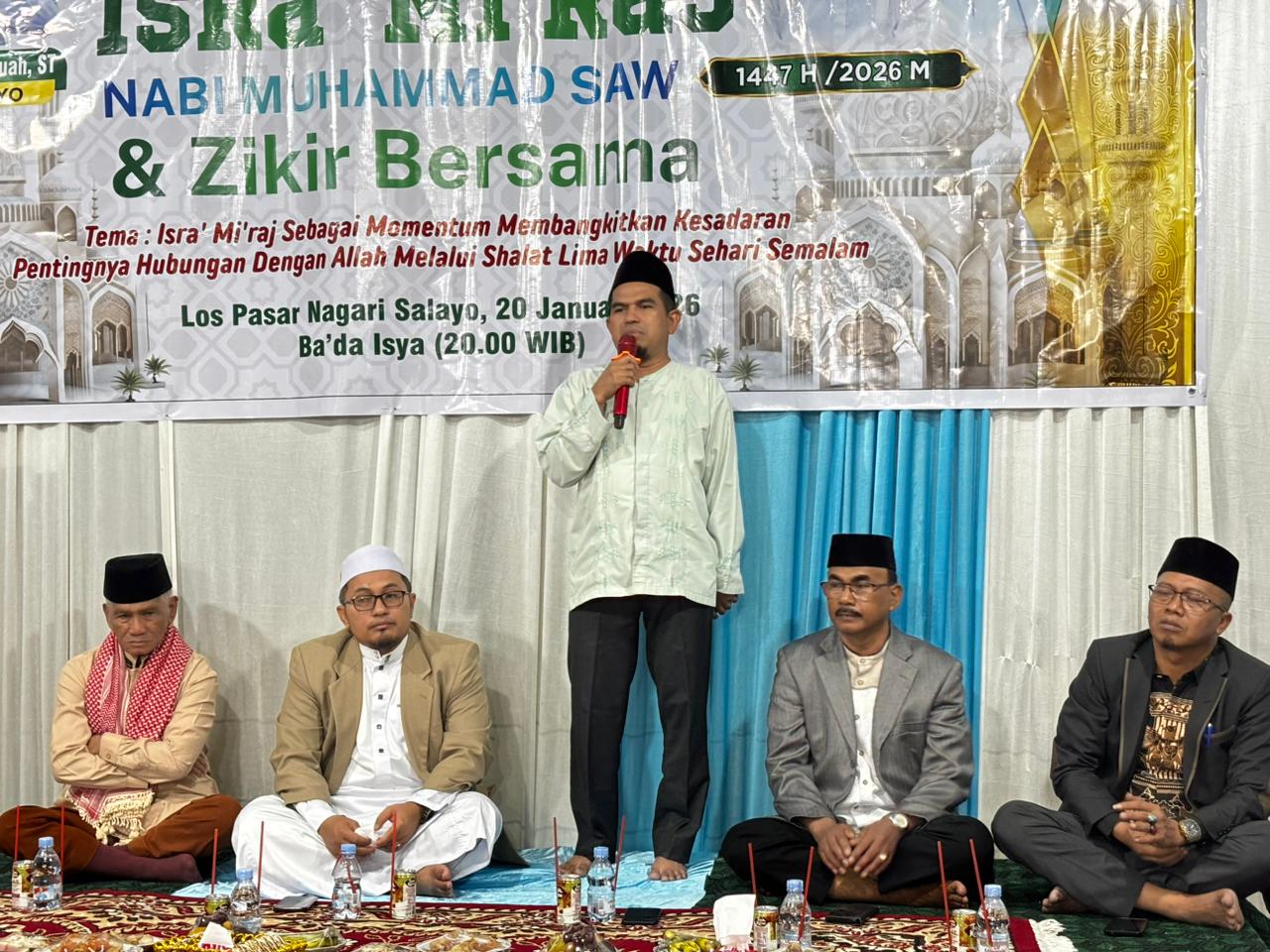 Wakil Bupati Solok Hadiri Peringatan Isra Miraj di Nagari Selayo, Tekankan Pentingnya Menjaga Shalat 