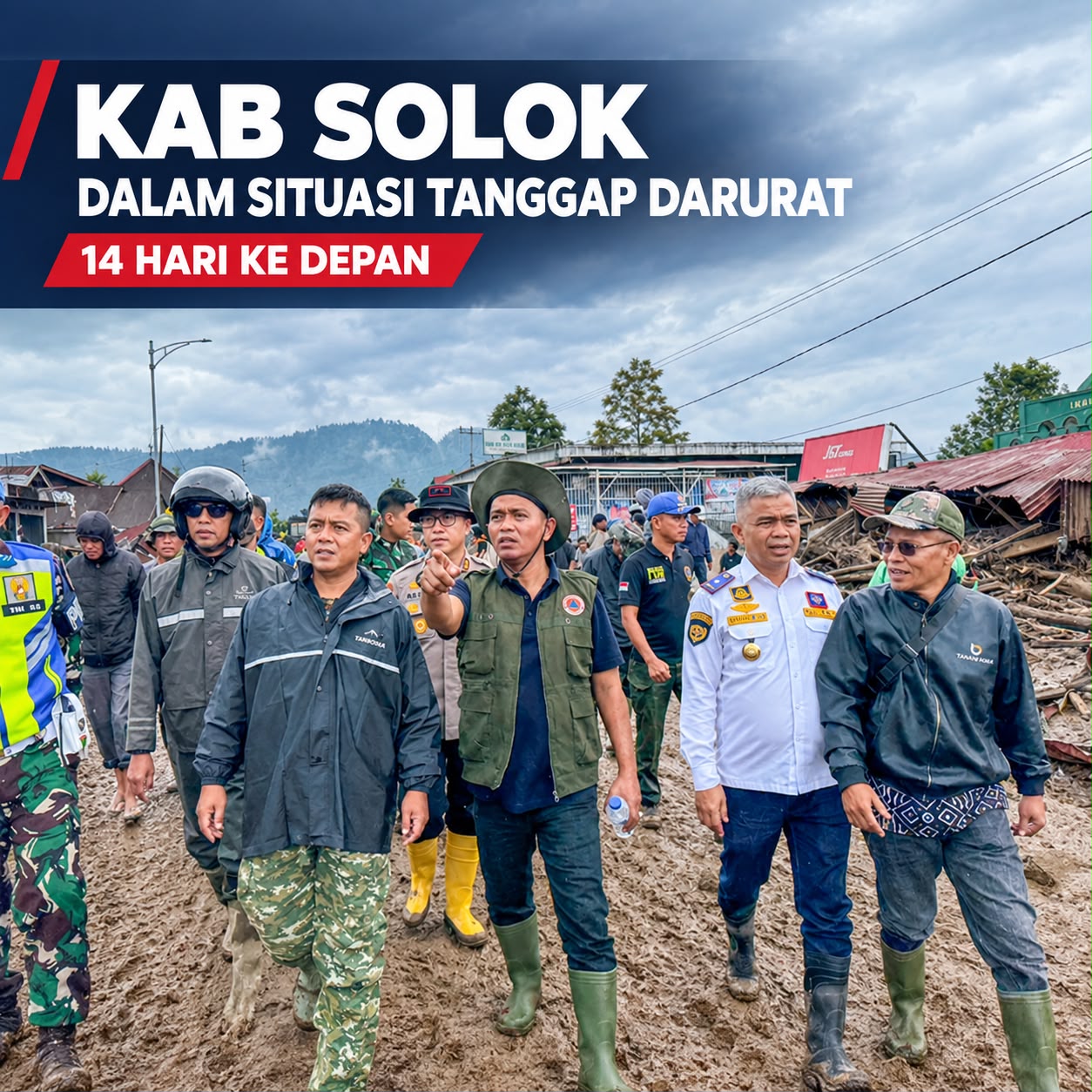 Bupati Solok Bersama Jajaran dan Forkopimda Tetapkan Status Tanggap Darurat Bencana Aro Suka untuk 14 Hari Kedepan.(22/09/2026)